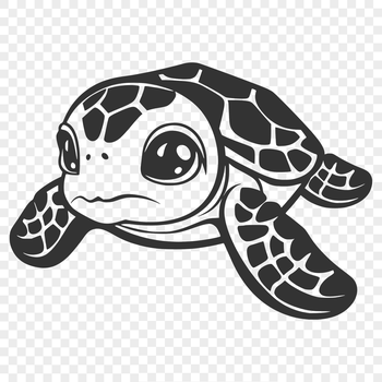 A full-body illustration of a sea turtle in a vector format.