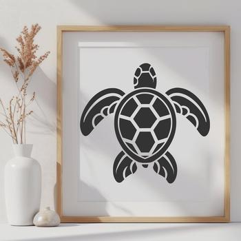 An illustration of a sea turtle in full body pose.