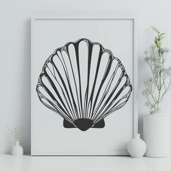 A detailed illustration of a seashell, perfect for vector design and cutting projects.