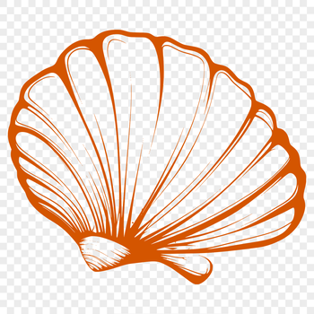 A stylized illustration of a seashell, suitable for various digital applications including vector art and design.