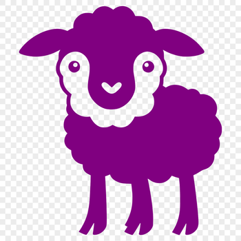 A simple line drawing of a farm animal, showcasing its full body in a basic illustration style.