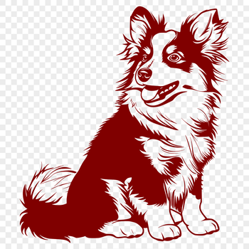 A Shetland Sheepdog breed dog sitting on its hind legs.