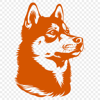 A detailed illustration of a Shiba Inu's head, suitable for vector design and commercial or personal use.