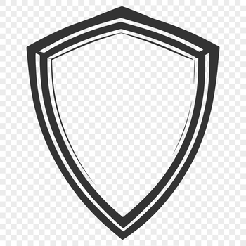 A geometric shield icon in vector format, suitable for digital designs and cutting machines.