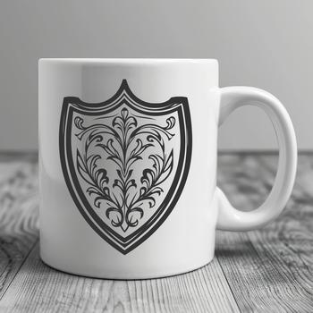A digital illustration of a shield, suitable for cutting with a machine or laser.