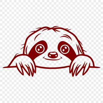 Creative Peeking Sloth Clipart