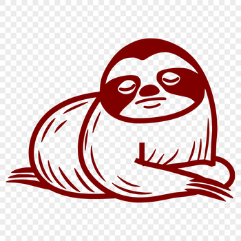 A simple line drawing of a full-body sloth in various poses.