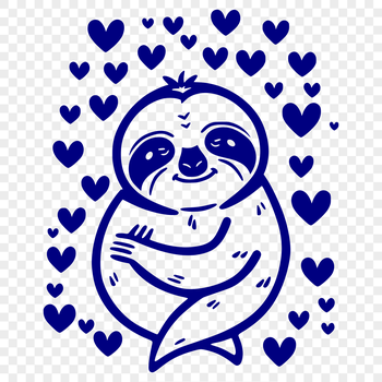 A vector design featuring a sloth in a detailed and stylized format.