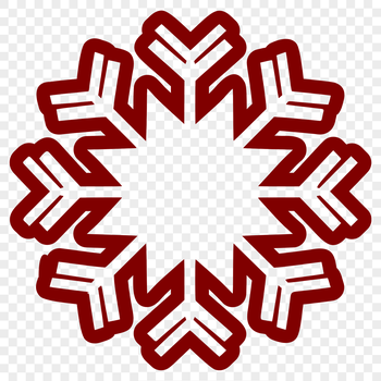 A delicate, intricately designed winter snowflake made from interconnected lines.