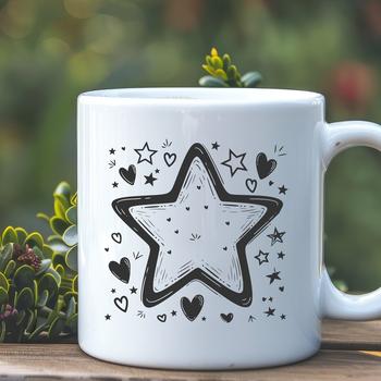 A heart-patterned star symbol for Christmas decorations, perfect for vector art designs.