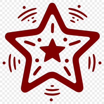 A stylized digital illustration of a 5-pointed star, suitable for vector graphics and cutting machine designs.