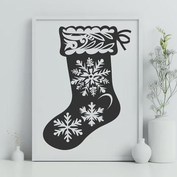 Creative Stocking In SVG & DXF