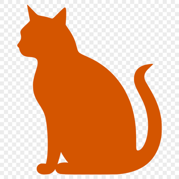 A digital illustration of a cat in full-body silhouette.
