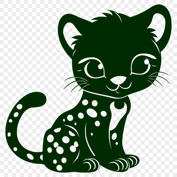 A close-up illustration of an ocelot's full body, showing its distinctive coat patterns.