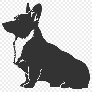 A full-body illustration of a sitting corgi dog, suitable for vector design and clip art.