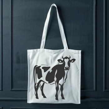 A detailed illustration of a standing cow, suitable as vector art for various design applications.