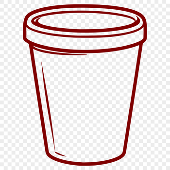 A simple line drawing of a cup with a handle, designed as vector art.