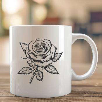 A high-resolution vector illustration of a single rose with detailed petals.