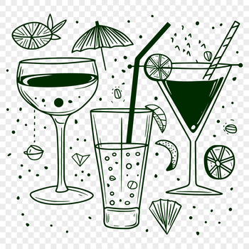 A stylized illustration of a drink in a glass, created as an SVG vector graphic.