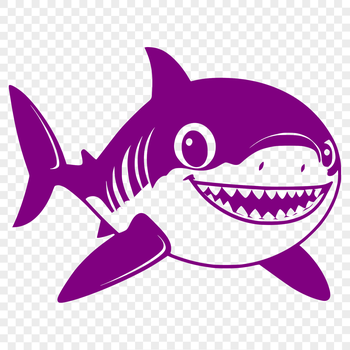 A detailed illustration of a shark, suitable for digital design projects.