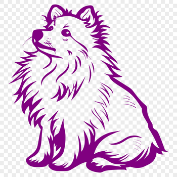 Close-up illustration of a sitting Shetland sheepdog with a full body depiction.