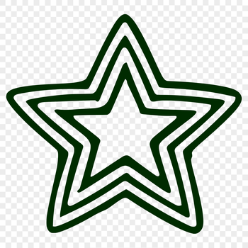 Star shape clip art with clean lines, suitable for various applications.