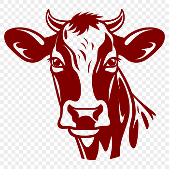 Vector illustration of a cow's head, suitable for various graphic designs and digital art.