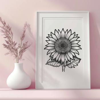 A high-quality SVG illustration of a sunflower in full bloom.