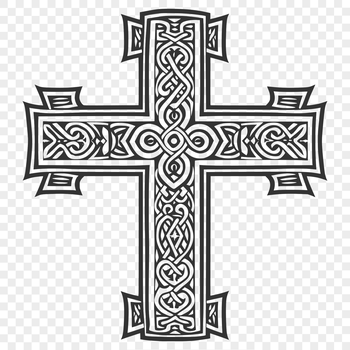 An ornate crucifix designed as vector art for various uses.