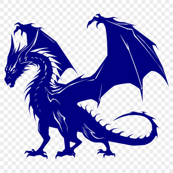 Illustrative representation of a mythical creature, a full-body dragon design for vector art projects.