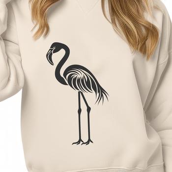 A full-body illustration of a flamingo bird in a natural pose.
