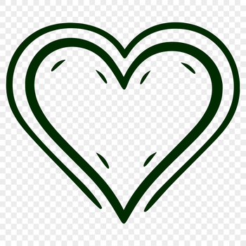 A stylized illustration of a heart shape for various uses such as clipping or cutting with a machine.