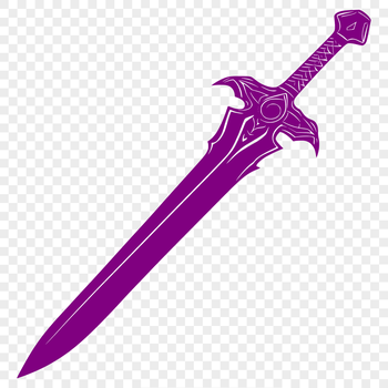 An illustration of a medieval-style longsword with a metallic finish.