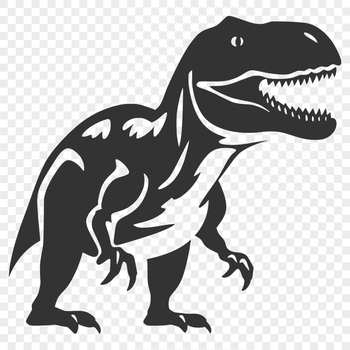 A detailed illustration of a T Rex, showcasing its full body in a prehistoric setting.
