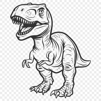 A prehistoric T-Rex dinosaur depicted in full body form as a vector design.