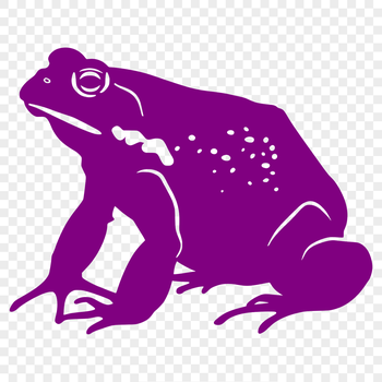 A full-body illustration of a toad in simple line art style.