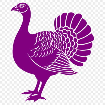 A digital illustration of a full-body turkey, suitable for various creative projects.