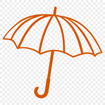 A simple illustration of a compact umbrella with a sturdy handle and waterproof canopy.