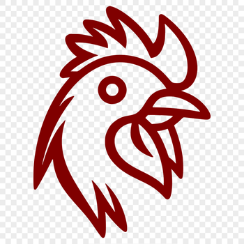 A simple line drawing of a farm animal's head.