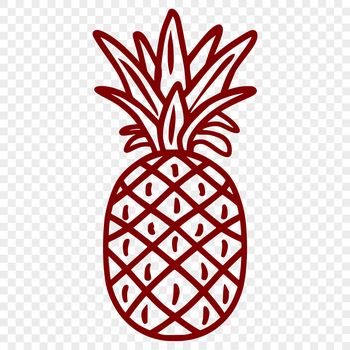 A stylized illustration of a pineapple, suitable for use in graphic design projects.