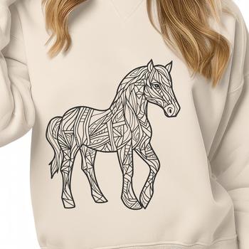 A full-body illustration of a horse in vector format, suitable for various cutting machines.