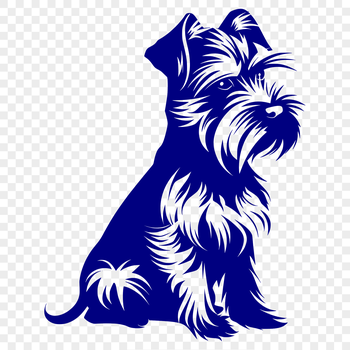 Close-up portrait of a miniature schnauzer dog in a sitting position, suitable for personal or commercial use as vector art.