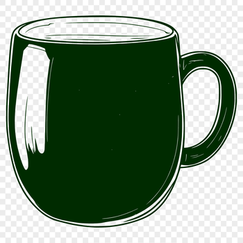 A simple illustration of a white cup with a saucer, ideal for crafting or design projects.