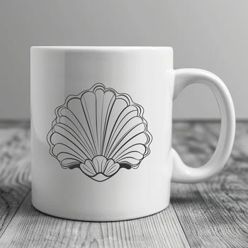 An isolated graphic of a seashell, ideal for crafting or design templates.