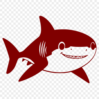 A detailed vector illustration of a shark in the ocean.