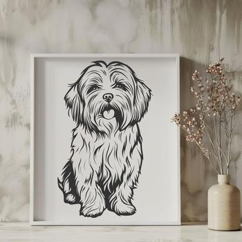 Sitting Havanese Stencil