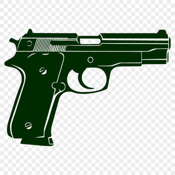 Vector design of a pistol, suitable for graphic projects requiring high-resolution illustrations.