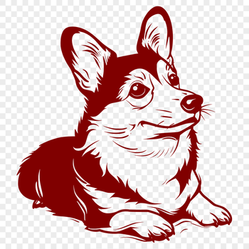 Creative Welsh Corgi Vector Drawing