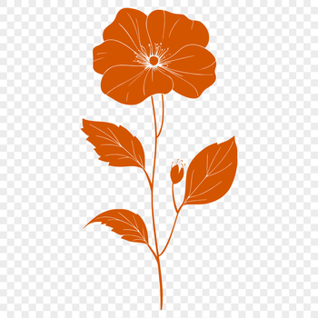 An illustration of a single wild flower with intricate details and realistic colors, suitable for digital art and crafts.