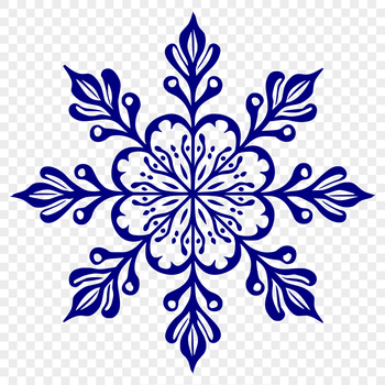 A delicate, intricate winter snowflake design suitable for vector graphics and digital crafting.